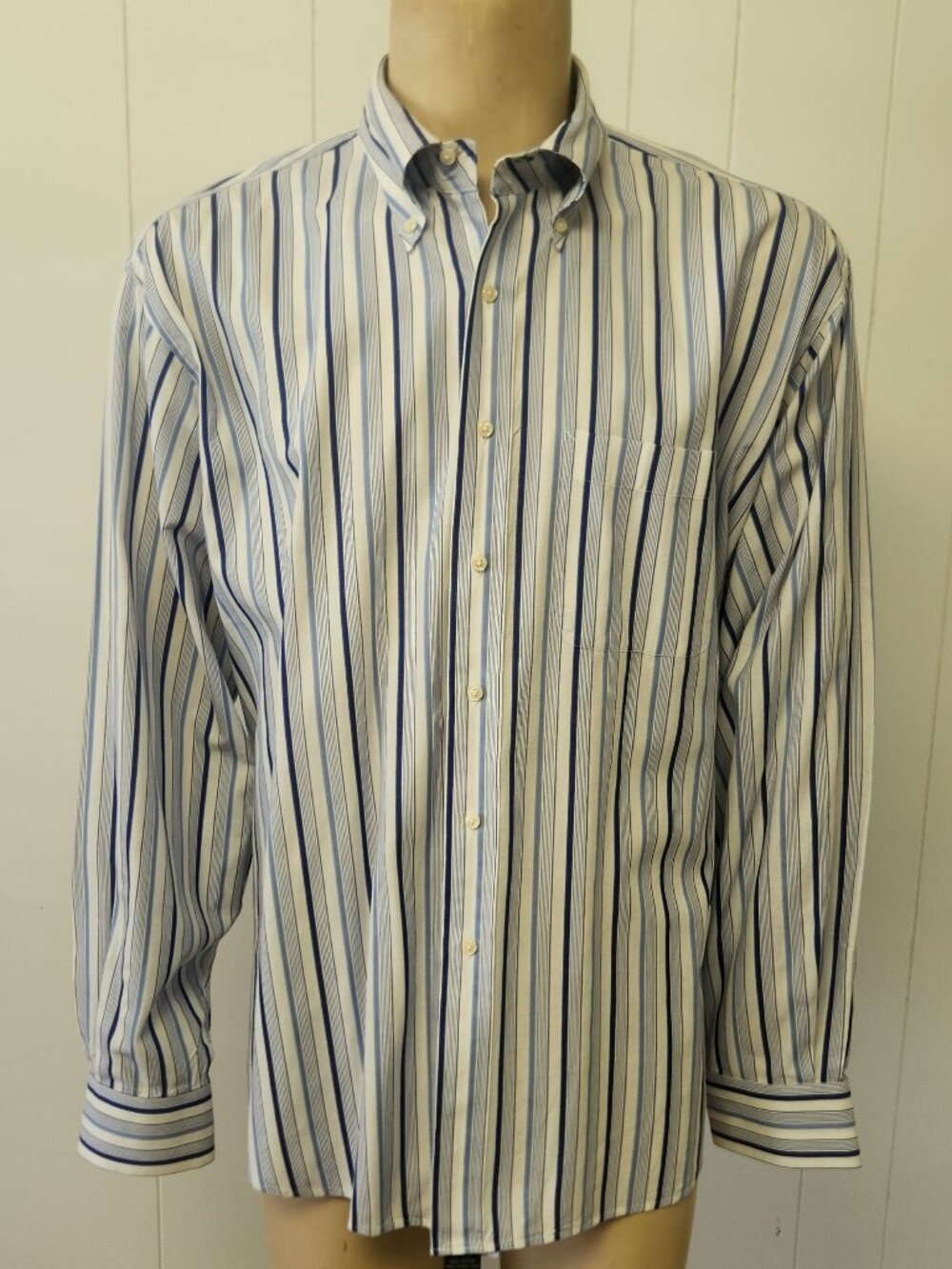 Tommy Hilfiger shirt XXL blue stripe cotton button-down